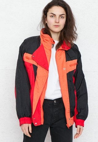 VINTAGE RED BLACK ORANGE RAGAZZI JACKET