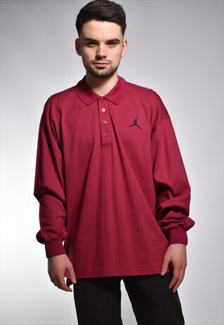 VINTAGE 90S NIKE JORDAN LONG SLEEVE POLO TOP