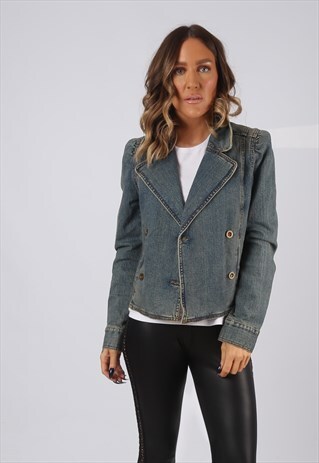 LEVIS DENIM JACKET FITTED UK 10 (GVDF)