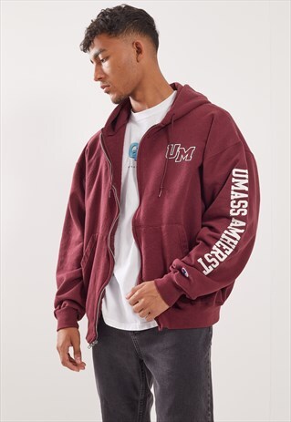 VINTAGE CHAMPION UMASS ZIP-UP HOODIE