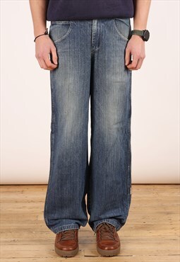 Vintage Damani Baggy Jeans Men's Mid Blue