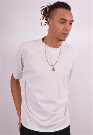 ADIDAS MENS VINTAGE T-SHIRT TOP XL WHITE 90S