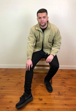 VINTAGE 90S NAPAPIJRI CORDUROY HARRINGTON JACKET BEIGE SMALL