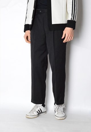 VINTAGE 80S BLACK MINIMALIST PANTS