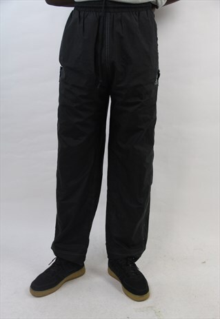 VINTAGE ADIDAS 90'S BLACK TRACKSUIT BOTTOMS