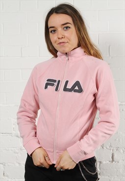 Vintage Fila Jumper in Pink with Spell Out Logo Small