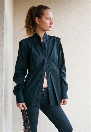 NEW SPORTMAX CONSTRUCTED PLEATS DESIGN SHIRT