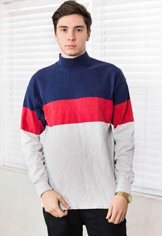 VINTAGE LL BEAN TURTLE ROLL NECK JUMPER LOGO 90S M 16.8