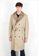 London Fog Men's XL 1970's Sherpa Lined Trench Coat Jacket