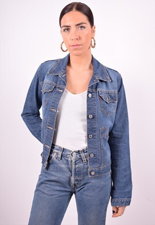 LEVI'S WOMENS VINTAGE DENIM JACKET MEDIUM BLUE 90'S