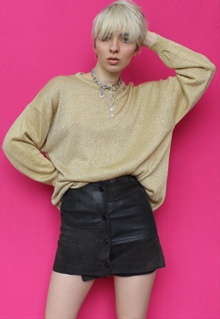 GOLD OVERSIZED METALLIC KNIT
