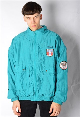 VINTAGE 80S TURQUOISE ADIDAS AUSTRIA JACKET