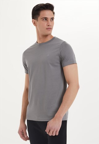ESSENTIALS PIMA COTTON T-SHIRT IN CHARCOAL GREY