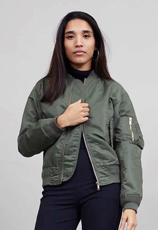 VINTAGE 90'S FULLY LINED LEVI'S GREEN BOMBER JACKET