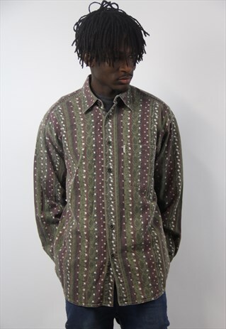 VINTAGE PATTERNED KHAKI SHIRT