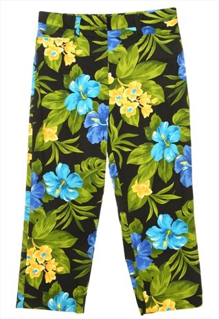 VINTAGE MULTI-COLOURED FLORAL JONES NEW YORK TROUSERS - W32