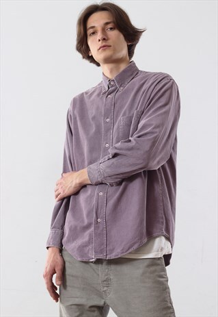 90'S VINTAGE MENS BENETTON CORDUROY LONG SLEEVE CASUAL SHIRT