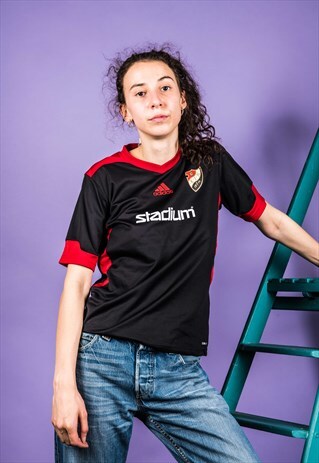 VINTAGE 1990S BLACK ADIDAS FOOTBALL SHIRT