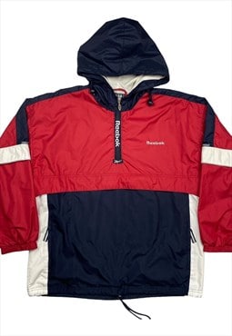 Reebok Vintage Ladies Red & Navy Lined Windbreaker