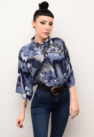 VINTAGE 90'S ABSTRACT RETRO PATTERNED OVERSIZED SHIRT