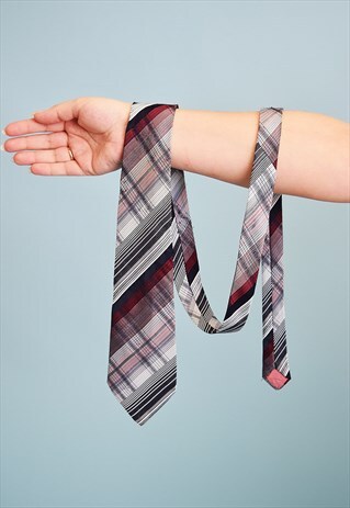 VINTAGE 70'S RETRO TAPESTRY WOVEN MOD PATTERN TIE