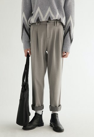 MEN'S STRAIGHT WOOLEN TROUSERS