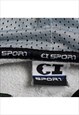 VINTAGE BISON VOLLEYBALL SPELLOUT GREY SPORT HOODIE MENS