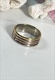 1990S UNISEX TRI TONE STACKED BAND RING