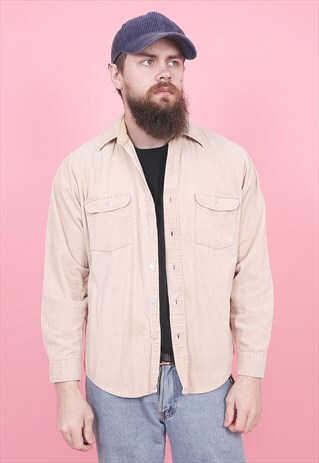 VINTAGE CREAM CORDUROY SHIRT /R10346
