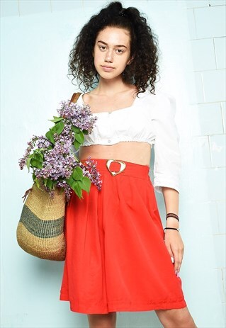 VINTAGE 80S RED PARISIAN STYLE MINIMALIST SUMMER SHORTS