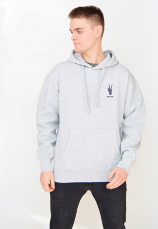 GREY PEACE OUT (NAVY) HOODIE