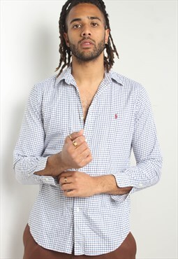 Vintage Polo Ralph Lauren Long Sleeve Check Shirt Blue