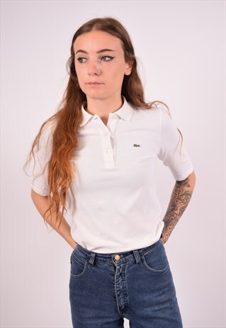 VINTAGE LACOSTE POLO SHIRT SLIM FIT WHITE