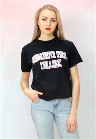 1990S VINTAGE 'BRIDGEWATER STATE COLLEGE' RAW HEM T-SHIRT