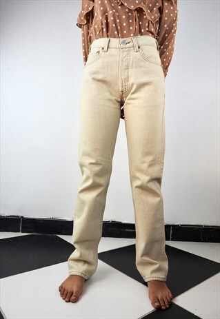 VINTAGE BEIGE WASHED 501 LEVI'S JEANS 034