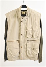 Vintage 90s utility vest in beige