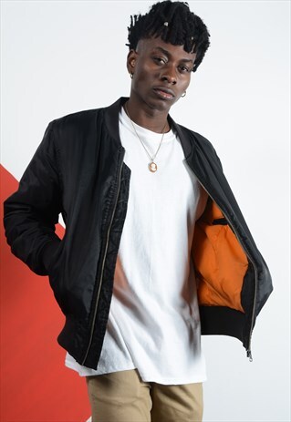 VINTAGE MA1 BOMBER JACKET IN BLACK
