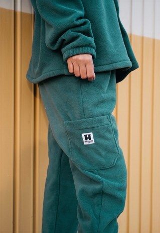 TROUSERS IN GREEN WITH FLEECE FABRIC