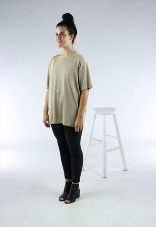 BEIGE ELASTIC SHIRT / BOXY OVERSIZED TSHIRT