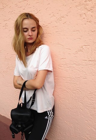 PALE PINK ADIDAS T-SHIRT WITH LOGO