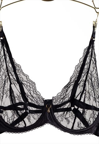 Black Lace High Apex Bra Black Lace Bra Adjustable Black Bra