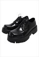 ROUND TOE BROGUES SHOES EDGY PLATFORM BOOTS IN BLACK