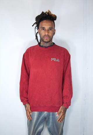 FILA RED EMBROIDED SWEATSHIRT