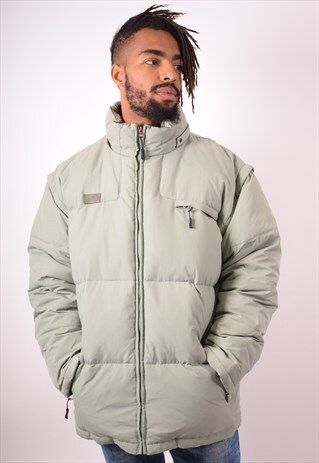 FILA MENS VINTAGE PADDED JACKET XXL GREY 90S