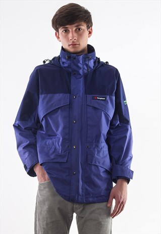 VINTAGE BERGHAUS TORNADO SHELL COAT 90S BLUE