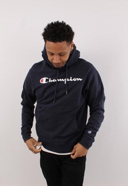 Vintage Men's Champion navy pullover hoodie