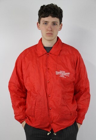 VINTAGE COLLEGE RED SHELL JACKET