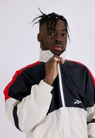 VINTAGE REEBOK SPORTS TRACKSUIT TOP WINDBREAKER JACKET
