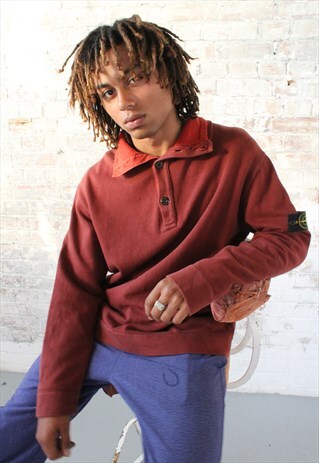 VINTAGE STONE ISLAND BUTTON UP JUMPER