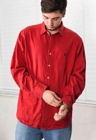 VINTAGE POLO RALPH LAUREN SHIRT 90S XL 17.2